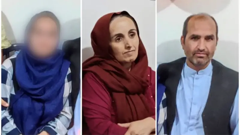 دُرمحمد، همسرش گل‌افروز و دخترشان مریم