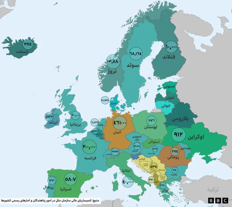 روز جهانی مهاجران؛ حضور گسترده افغانها در پنج قاره جهان 3 جمعیت افغانها در کشورهای اروپایی