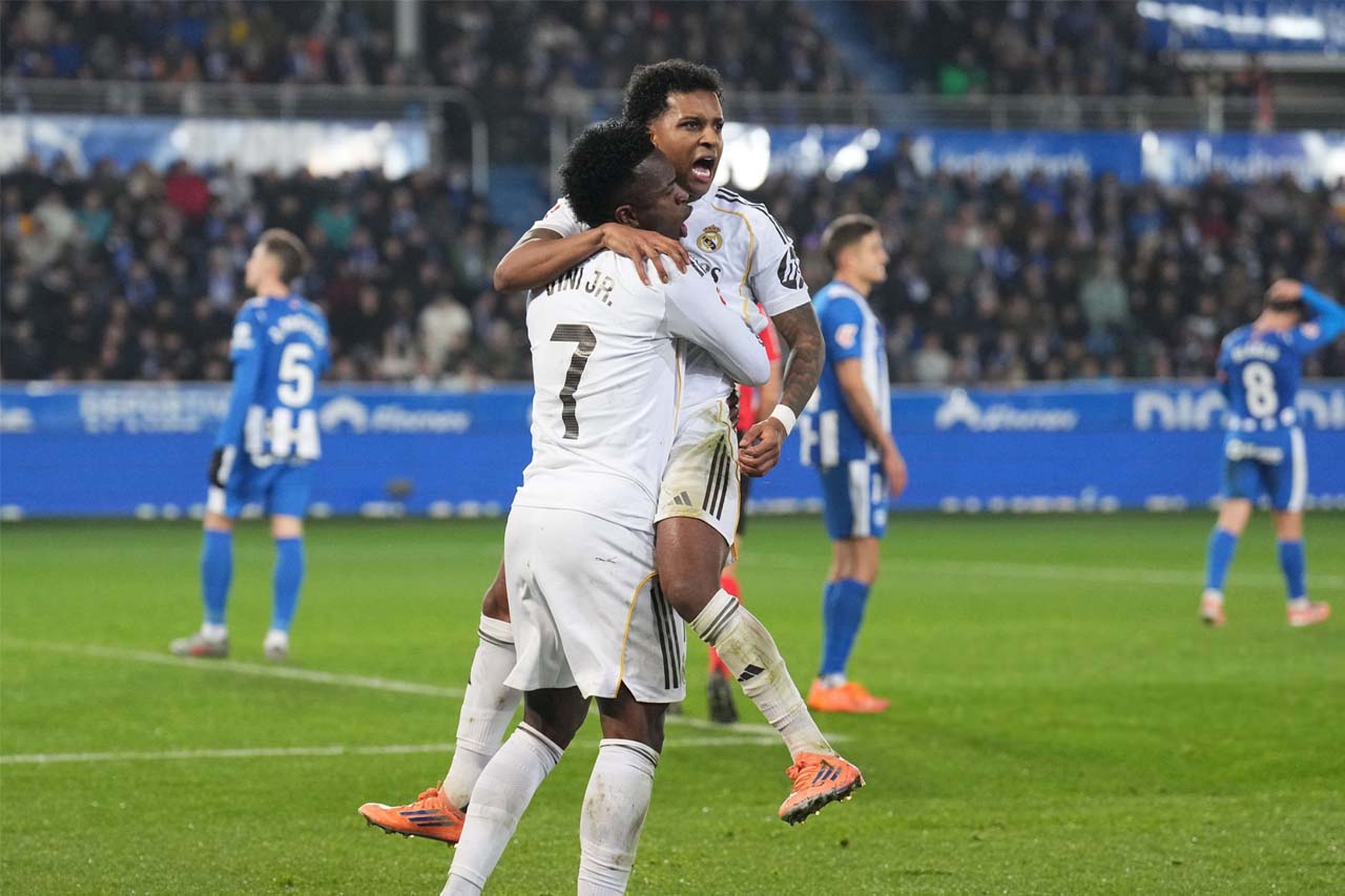پیروزی مهم رئال مادرید مقابل آلاوس در هفته ۱۶ لالیگا: گل‌های کیلیان امباپه و رودریگو